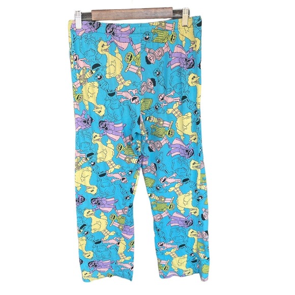 Sesame Street Pants Mens Small Blue Pull On Drawstring Sleep Lounge Big Bird - Picture 2 of 9
